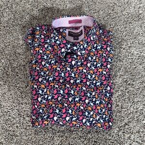 Johnston & Murphy Men's Multicolor Short Sleeve Button Up Shirt XL